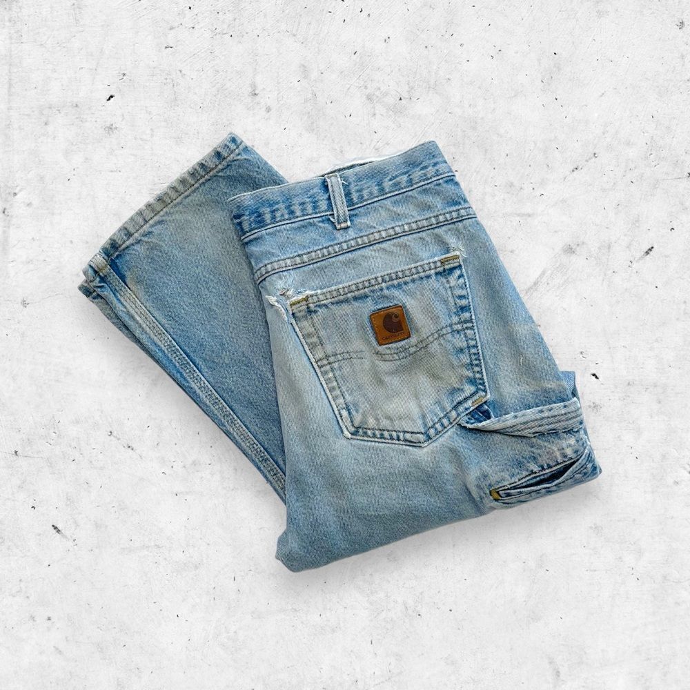 Carhartt Y2K Thrashed Carpenter Jeans, B171, Utility,  Relaxed Fit, 7 Pocket, 34 - Picture 3 of 10